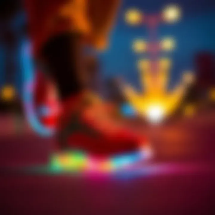 Active lifestyle with illuminated footwear in motion