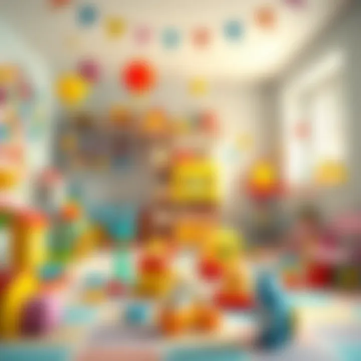 A cozy playroom filled with colorful toys and play structures
