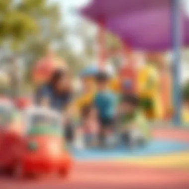 A serene family gathering in a community play area