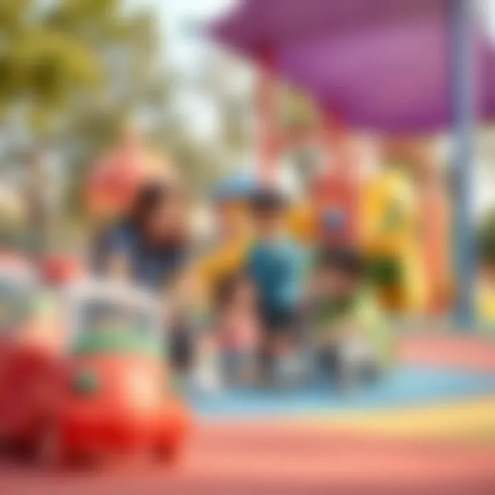 A serene family gathering in a community play area