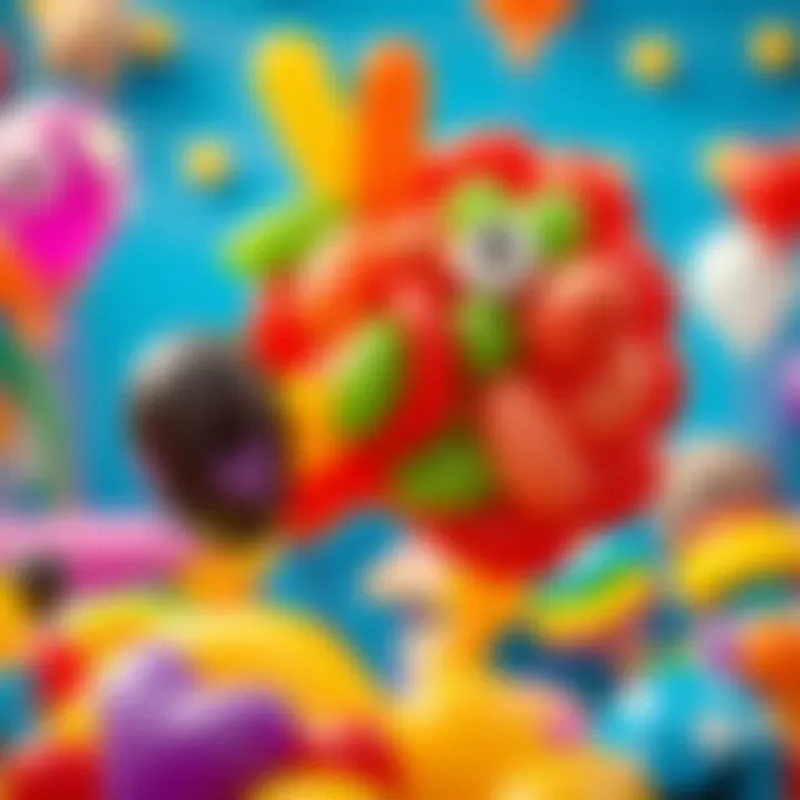 A balloon sculpture creating imaginative shapes