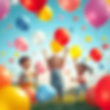 Children engaging in balloon games