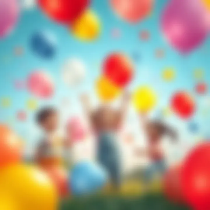 Children engaging in balloon games