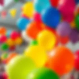 Colorful balloons at a children's party