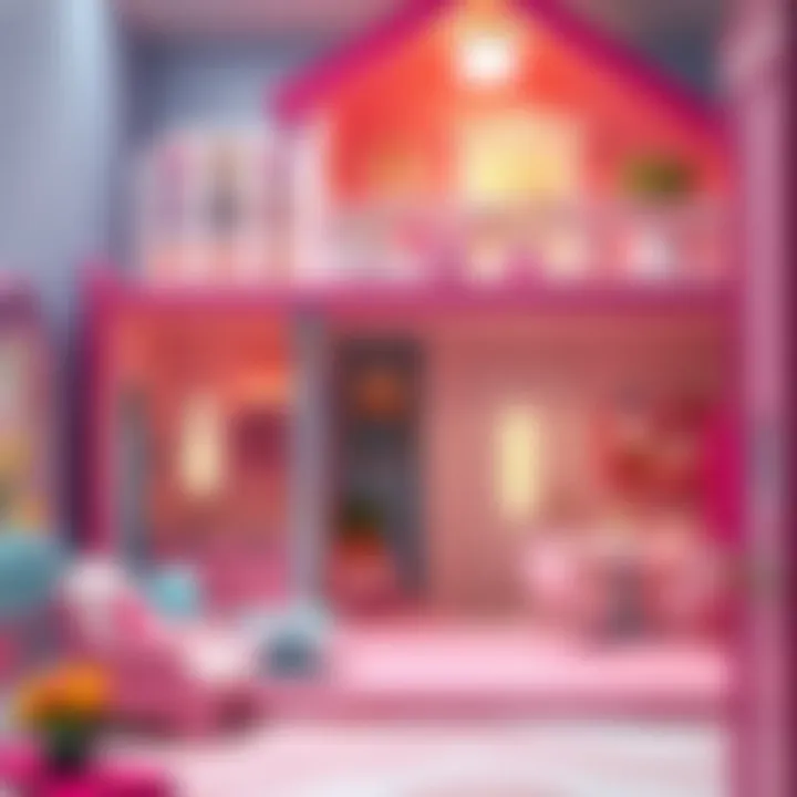 A vibrant Barbie dream house showcasing imaginative play spaces