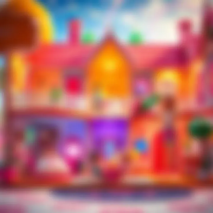 A vibrant depiction of Barbie's Dreamhouse showcasing imaginative play.