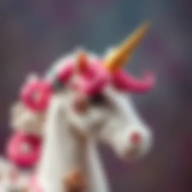 A close-up of Barbie Unicorn highlighting its intricate design.