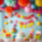 Colorful birthday decorations for a baby