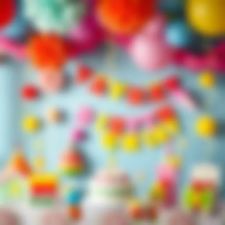 Colorful birthday decorations for a baby