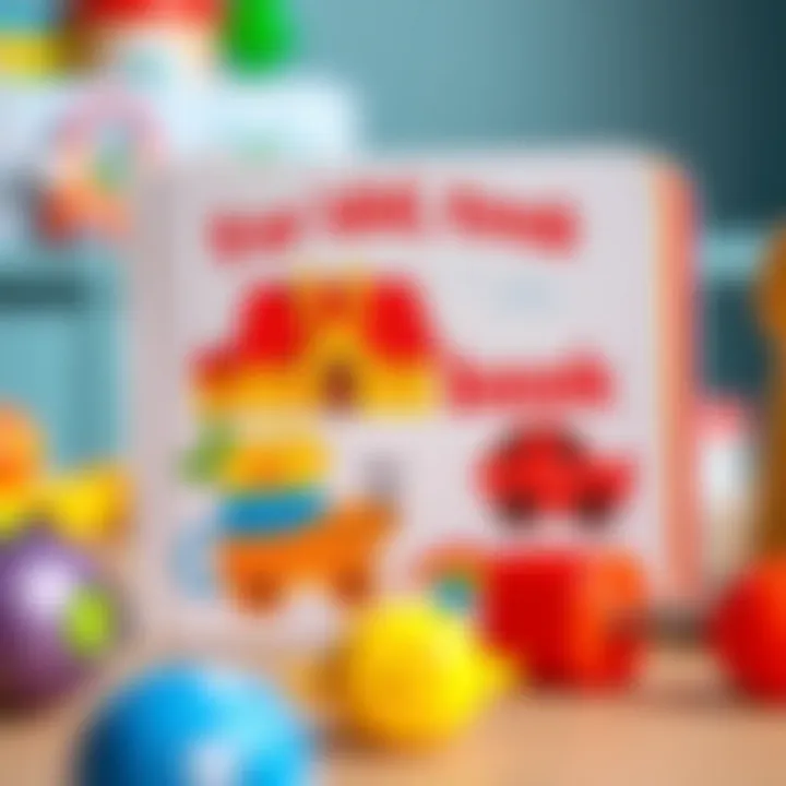 Colorful Board Book for Toddlers A close-up of a colorful board book designed for toddlers