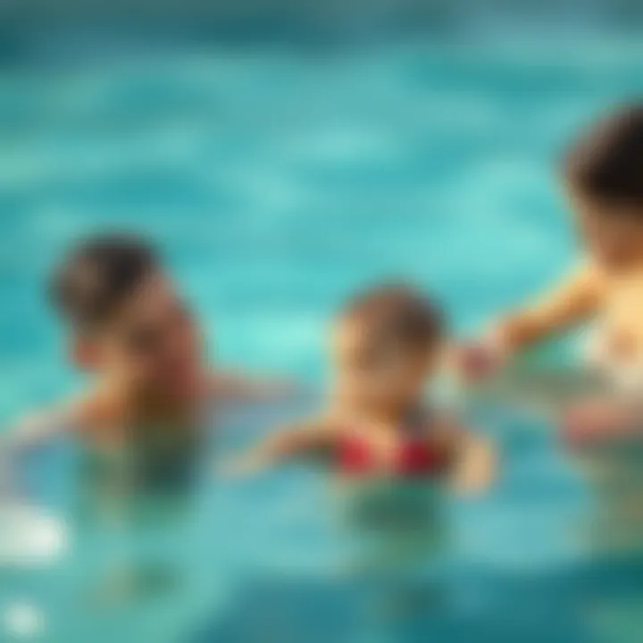 Parents supervising their child in the water