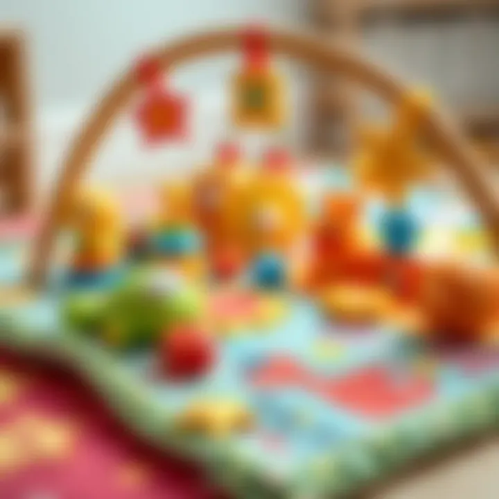 Vibrant Play Mat for Infant Development Colorful baby play mat with various textures and toys