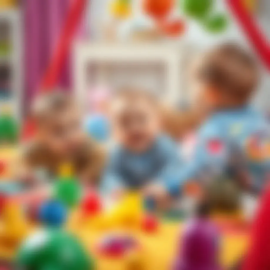 Babies engaging in playtime on a colorful play mat
