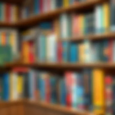 A beautifully organized bookshelf with books categorized by genre.