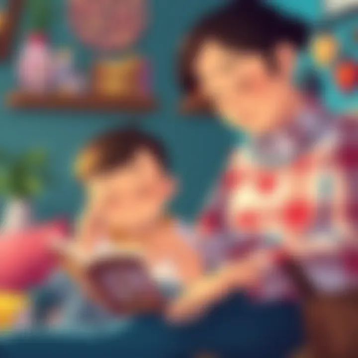 A parent reading a story to a child, fostering a love for literature.