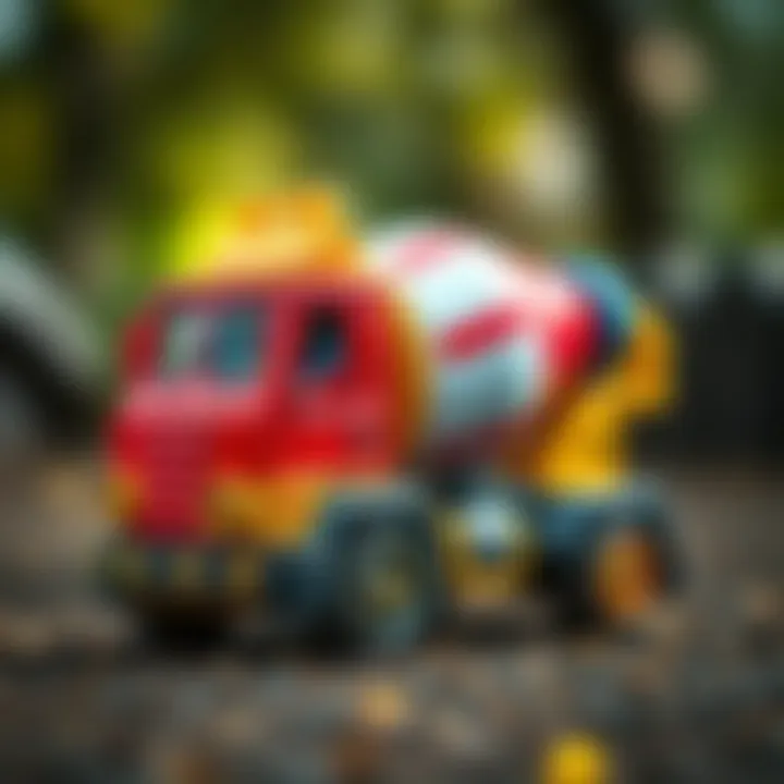 Vibrant toy concrete mixer enhancing creativity