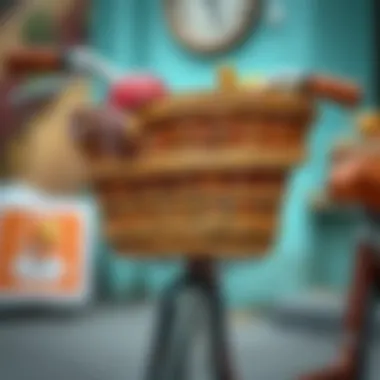 A vintage bicycle basket showcasing elegant craftsmanship