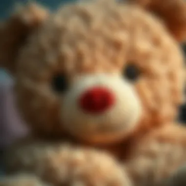 The Soft Embrace of a Teddy Bear Close-up of a large teddy bear showcasing its soft texture and stitching