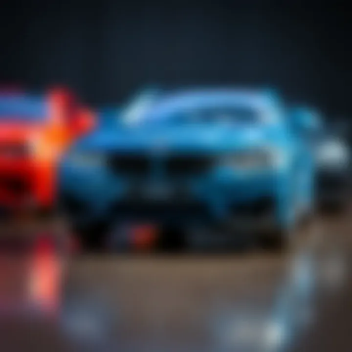 Close-up of a BMW toy car showcasing its detailed design