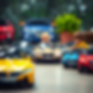 Children playing with BMW toy cars in a safe environment