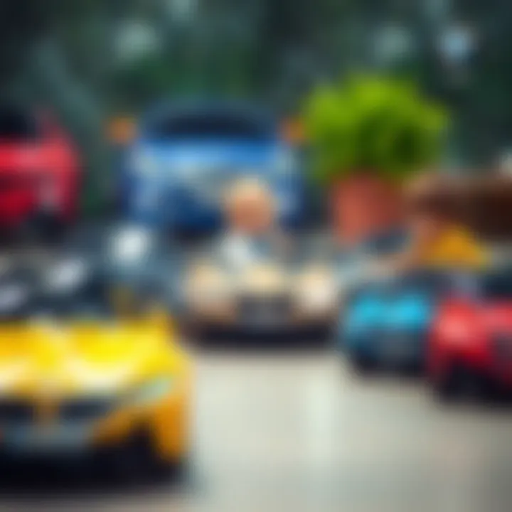 Children playing with BMW toy cars in a safe environment