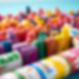 A collection of vibrant paint tubes arranged artistically