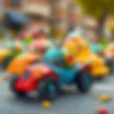 Colorful insect toy cars promoting imaginative play.