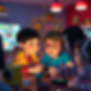 Children engaged in a collaborative gaming session