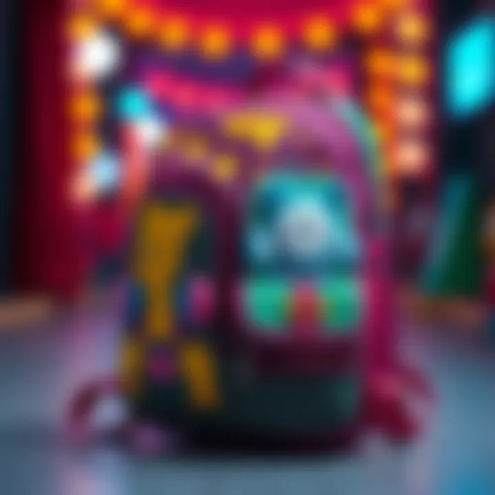 A vibrant Carrefoursa school backpack showcasing its unique design