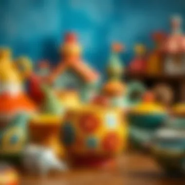 Colorful finished ceramic projects