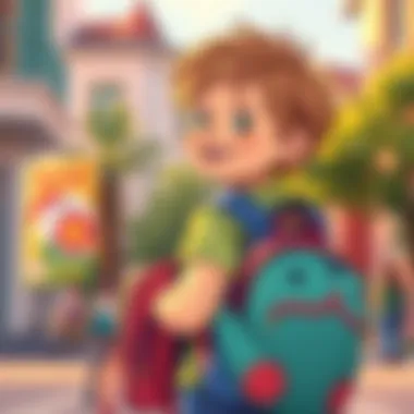 Child happily carrying a Barbili backpack to school