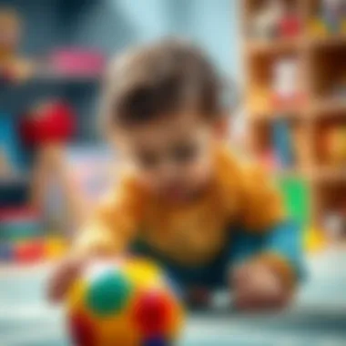 Child Developing Motor Skills Child developing motor skills with colorful ball