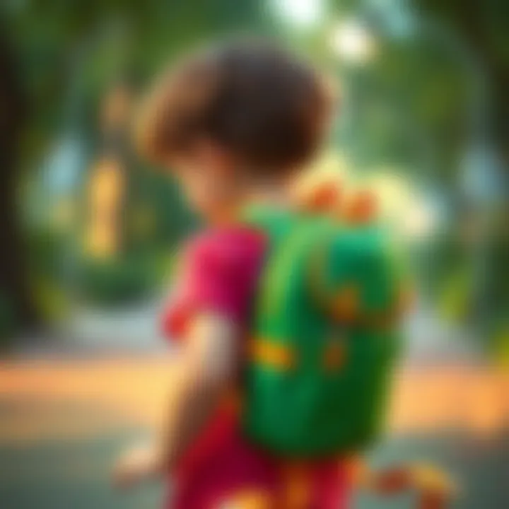 Backpack Promoting Good Posture Child using a backpack that promotes good posture