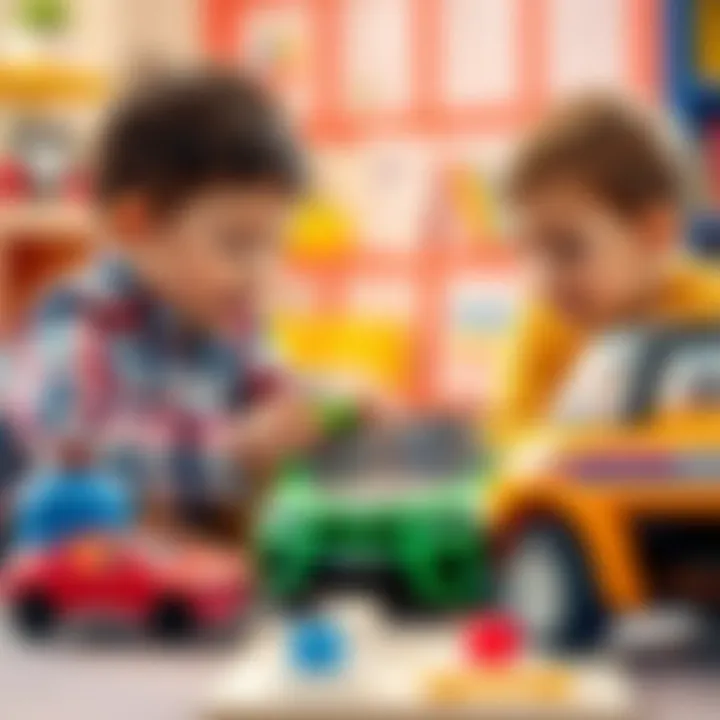 Children engaging in imaginative play with BMW toys.