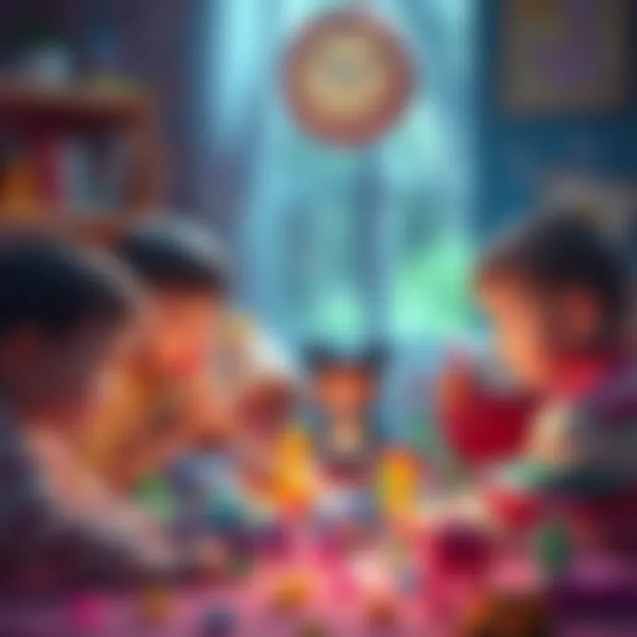 Children Engaging in Imaginative Play Children engaging in imaginative play with sparkling toys