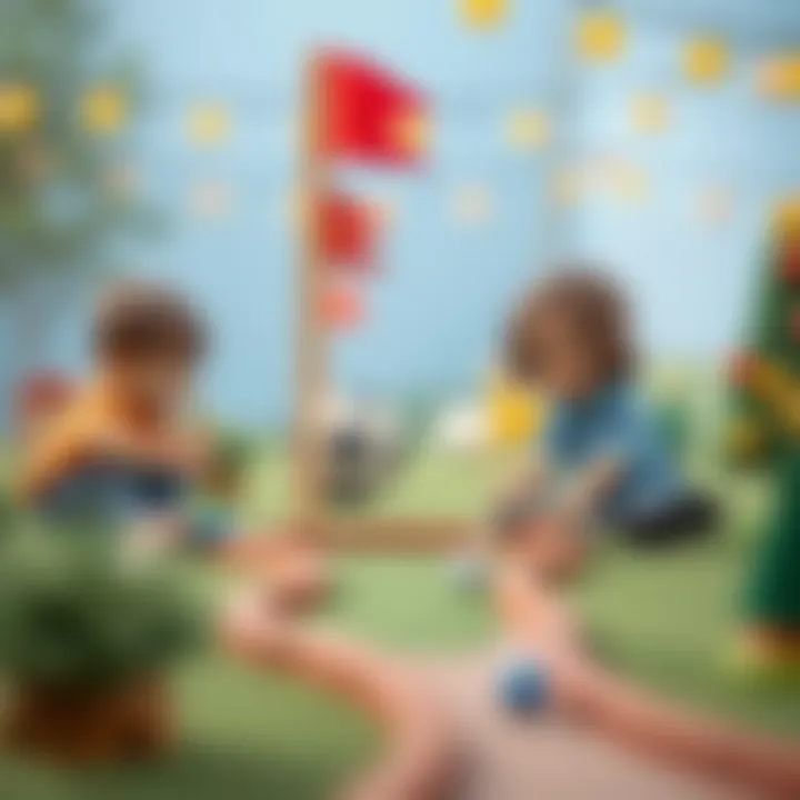 Children learning strategy while playing mini golf