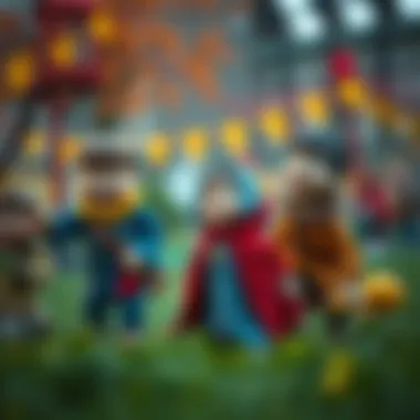 Children Enjoying Playtime Children playing joyfully while wearing Kral Şakir's robe