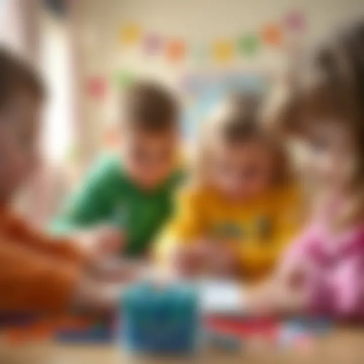 Children using glitter pencil cases for creative activities