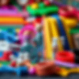 Colorful materials for creating a stick figure