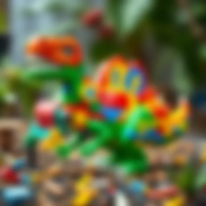 Colorful Lego dinosaur model