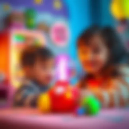 Colorful light-up popit toy engaging children's attention