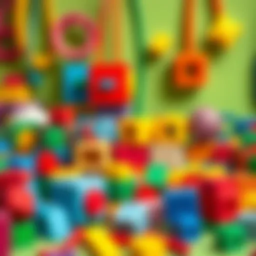 Colorful cube accessories arranged creatively