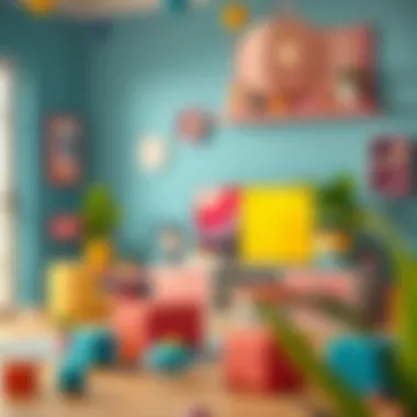 Stylish home decor featuring cube elements