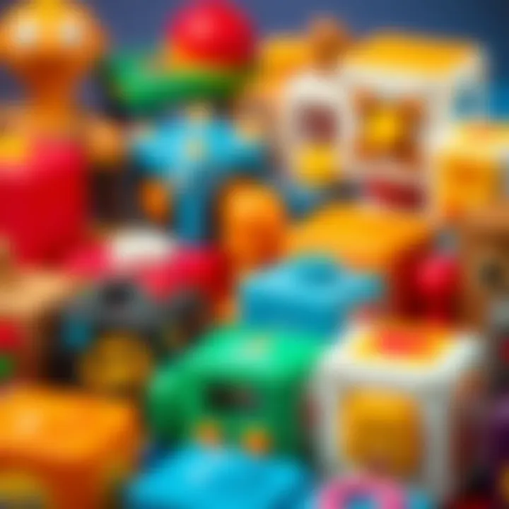 Close-up of unique cube designs showcasing materials