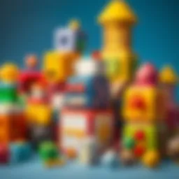 An artistic arrangement of various cube-shaped objects showcasing their design versatility.