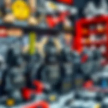 Darth Vader Lego sets arranged for collectors display