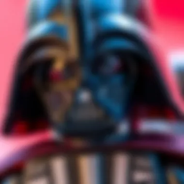 Close-up of Darth Vader Lego figure showcasing intricate details