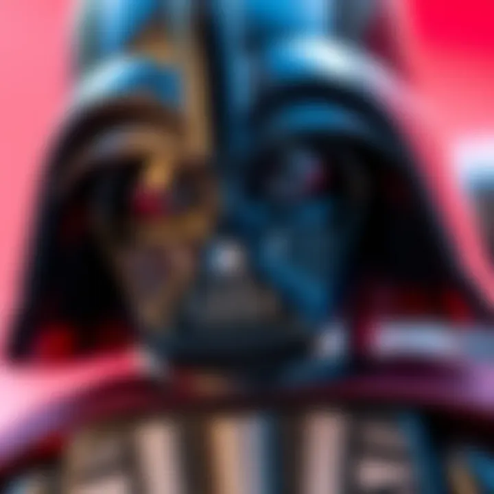 Close-up of Darth Vader Lego figure showcasing intricate details