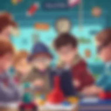 A group of children engaged in a detective game