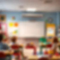 Interactive whiteboard in a classroom setting